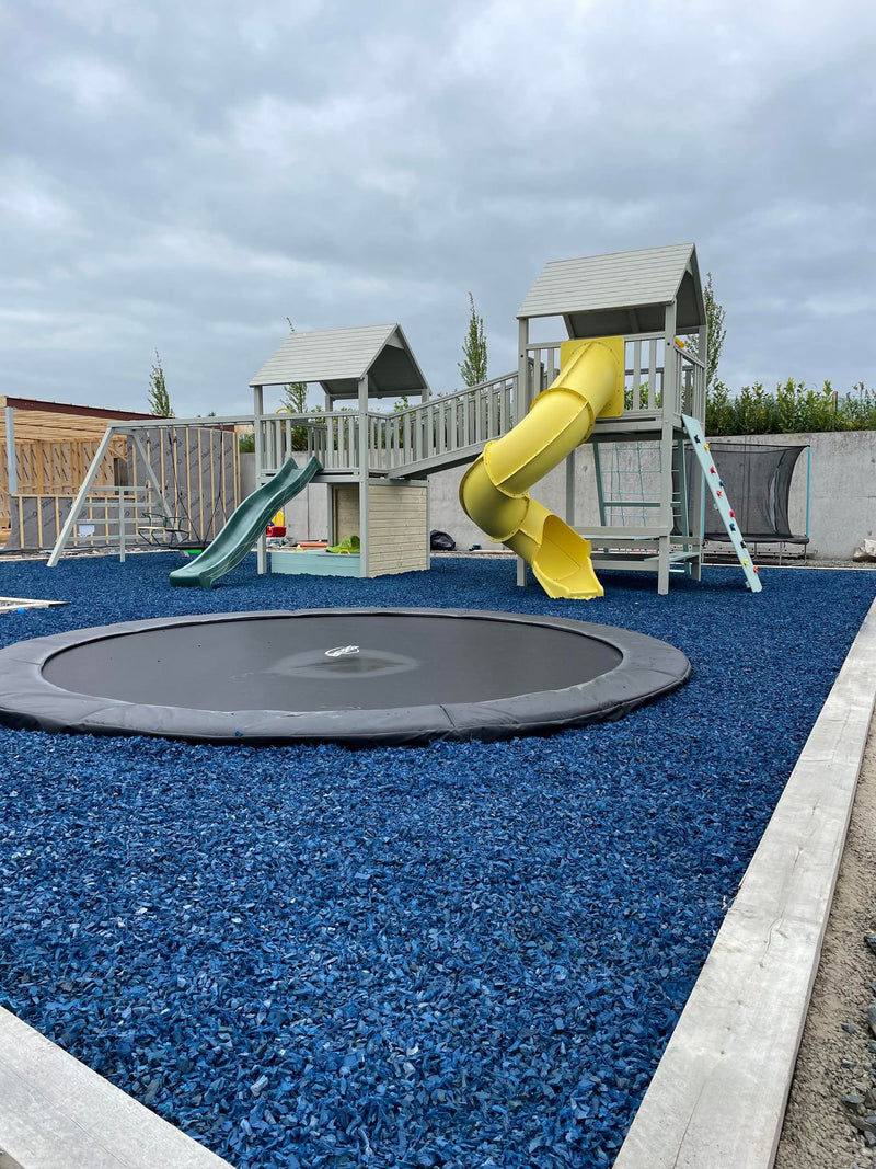 Summer Blue Rubber Chippings - 500kg Bags, Covers 25m² for Large Landscaping Projects