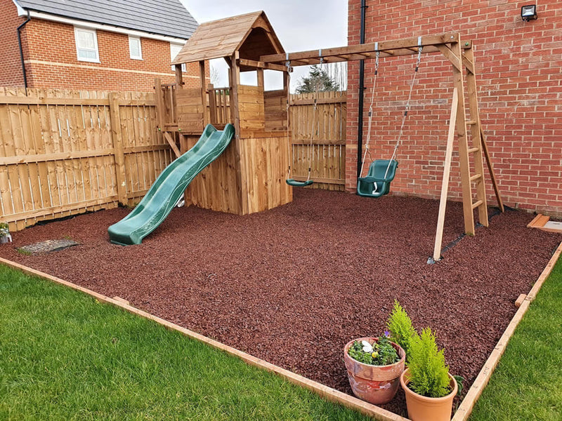 Brown Rubber Chippings – 300kg Bag for 15m² Perfect for Gardens, Paths & Playgrounds