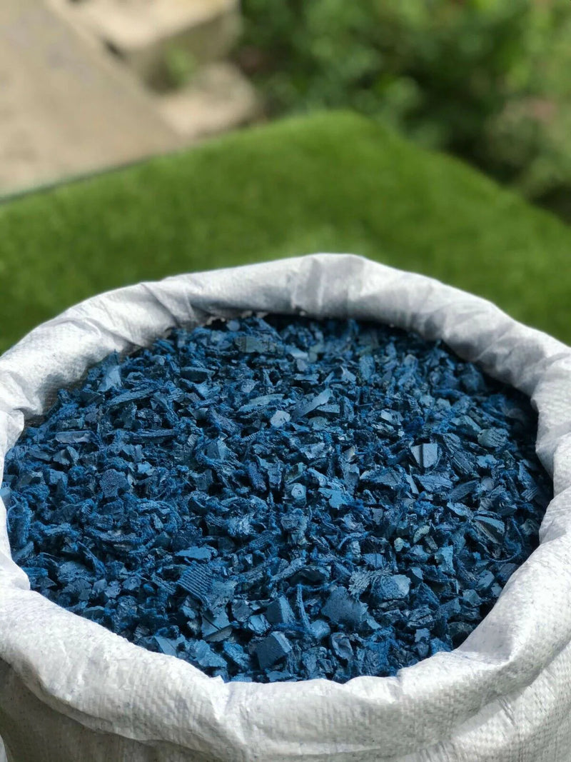 100kg Summer Blue Rubber Chippings – 5m² Premium Quality for Landscaping & Play Areas