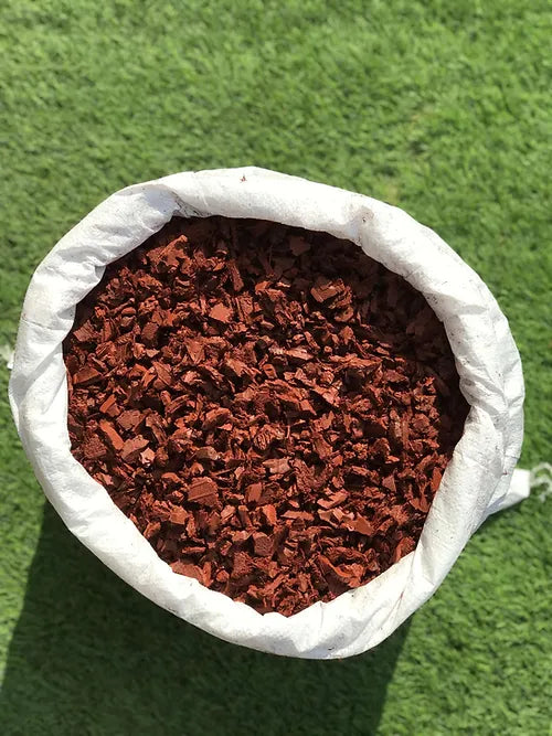 Rustic Red Rubber Chippings - 100kg Bag for 5m² Landscaping