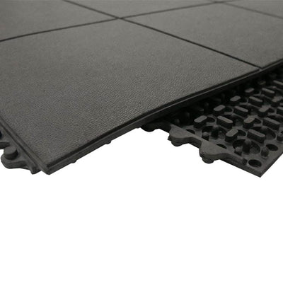 Heavy Duty Safety-Tested Black Playground Tiles for Play Areas