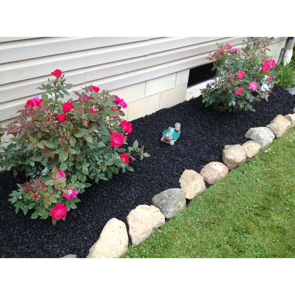 Black Rubber Chippings – 1000kg Bags, Covers 50m² Landscaping and Playground Safety