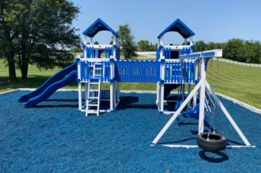 100kg Summer Blue Rubber Chippings – 5m² Premium Quality for Landscaping & Play Areas