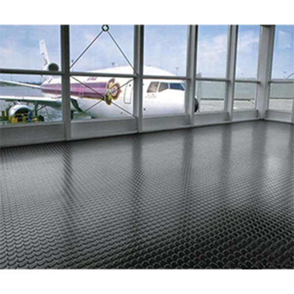 Non-Slip Heavy Duty Rubber Flooring Rolls with Studded Dot Penny Pattern for Maximum Safety Linear Metre